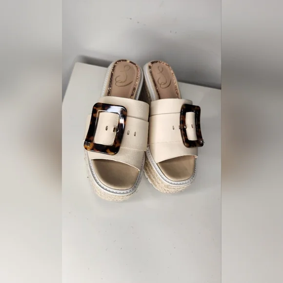 Women's Sam Edelman Cream Espadrille Platform Sandals​ - Picture 6 of 8